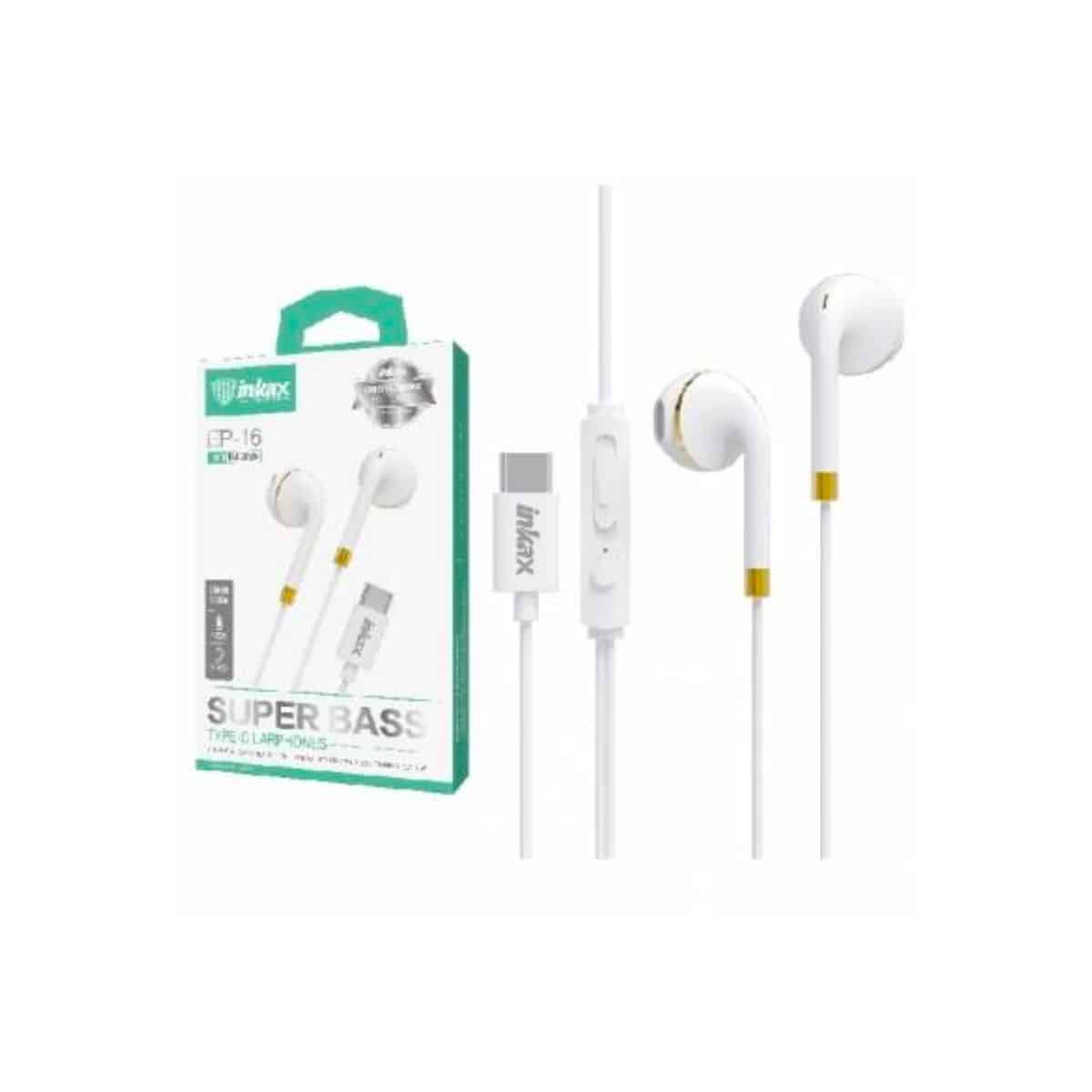 Auricular Audifono Inkax tipo-C blancos EP-16 Auricular Audifono Inkax tipo-C blancos EP-16