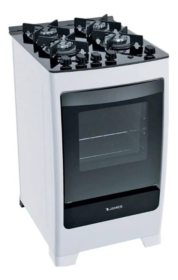 Cocina A Gas James 4 Hornallas Mesasda Vidrio C 700 V BLANCA