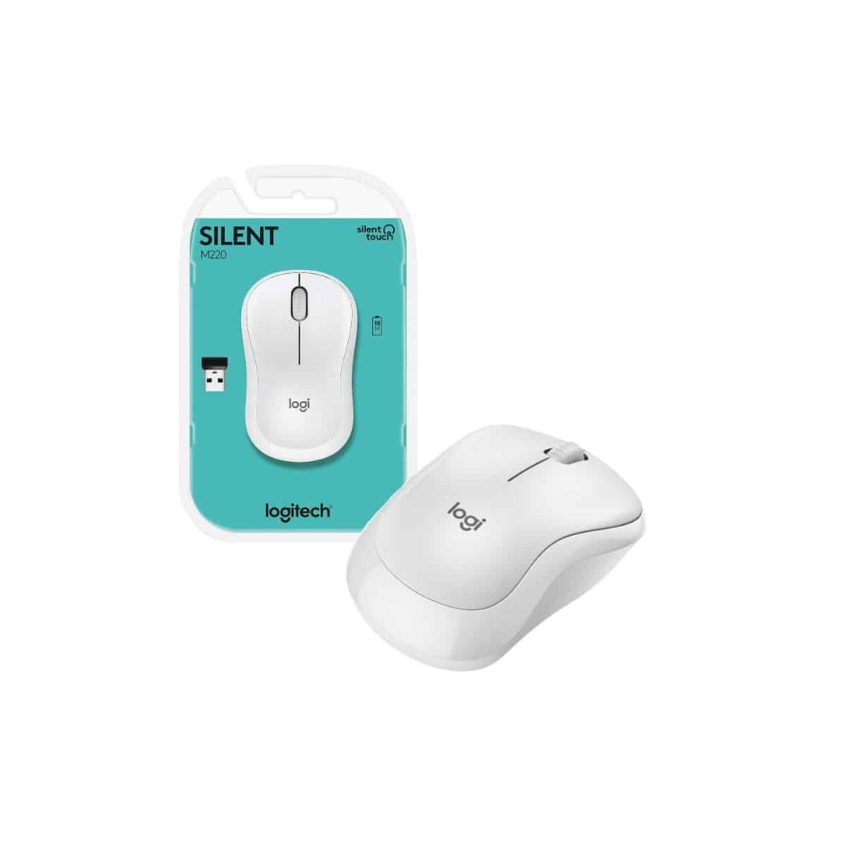 Mouse inalambrico Logitech Silent M220 Blanco Mouse inalambrico Logitech Silent M220 Blanco