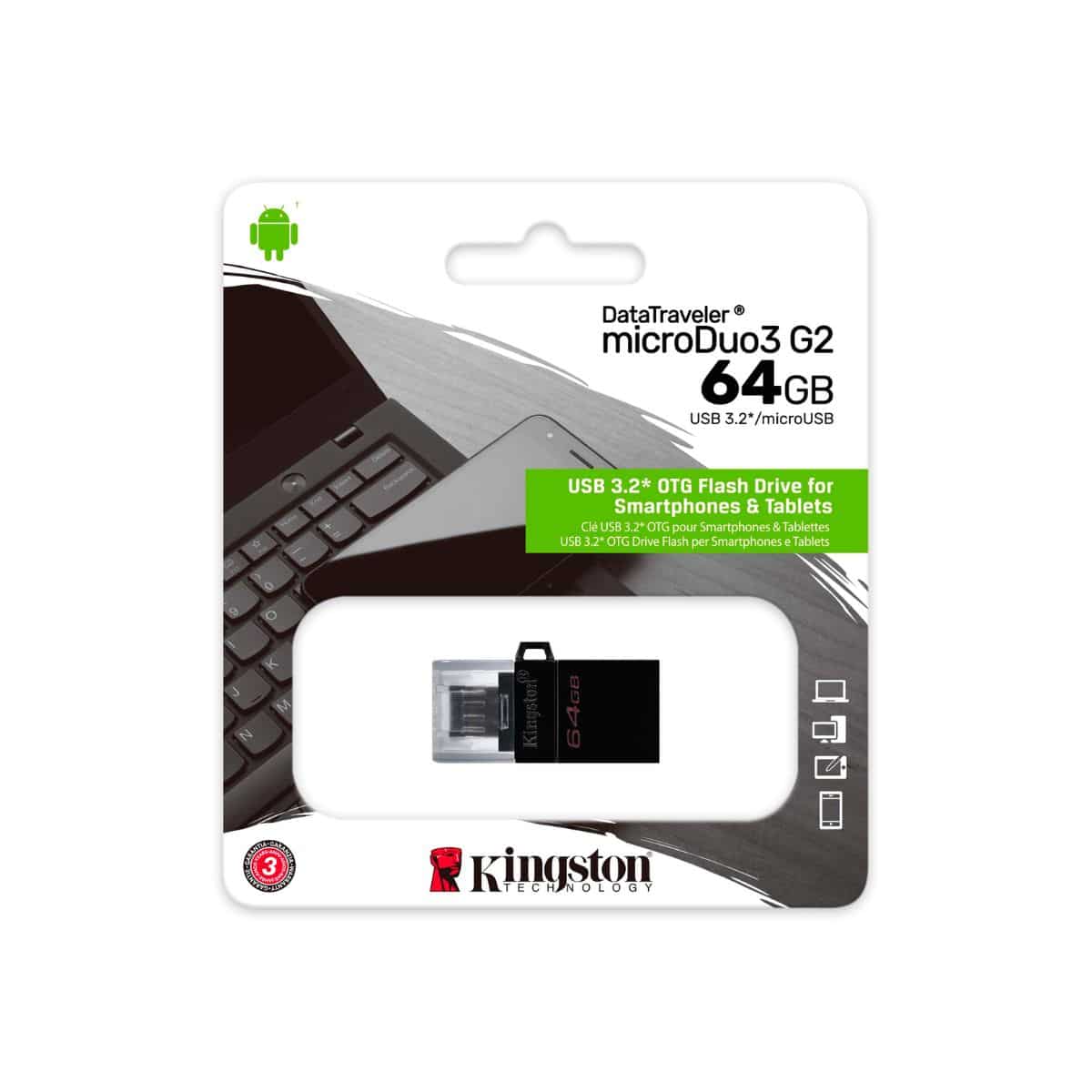 Pendrive 64GB Kingston DATATRAVELER MICRODUO3 G2 USB 3.2 Pendrive 64GB Kingston DATATRAVELER MICRODUO3 G2 USB 3.2