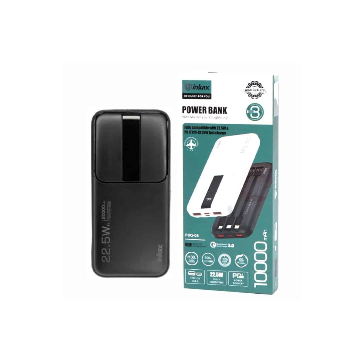 Powerbank Inkax 10000mAh Blanco - PBQ-08 Powerbank Inkax 10000mAh Blanco - PBQ-08