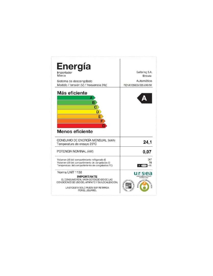 Refrigerador Frío Seco 410L Inox con Dispensador - Enxuta