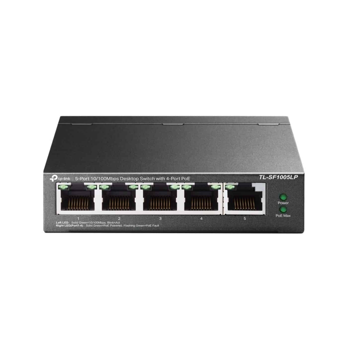 Switch TP-LINK TL-SF1005LP 5 Puertos 10/100 4 POE Metálica