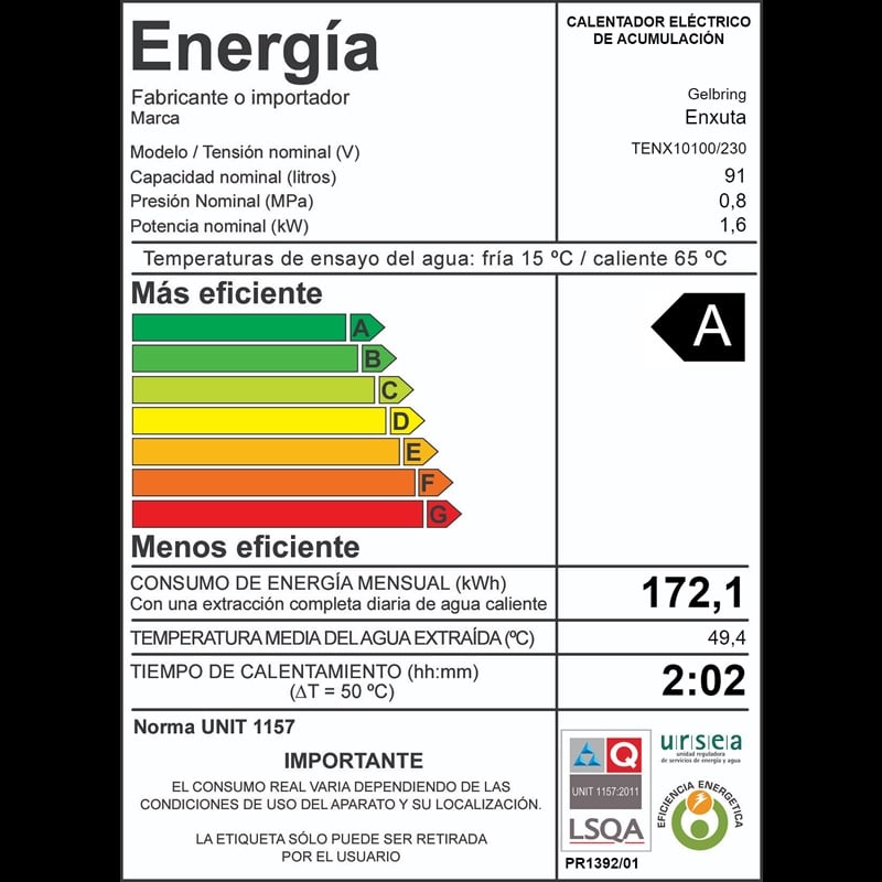 Termotanque / Calefon / Calentador 91L- Enxuta - TENX10100 Termotanque / Calefon / Calentador 91L- Enxuta - TENX10100