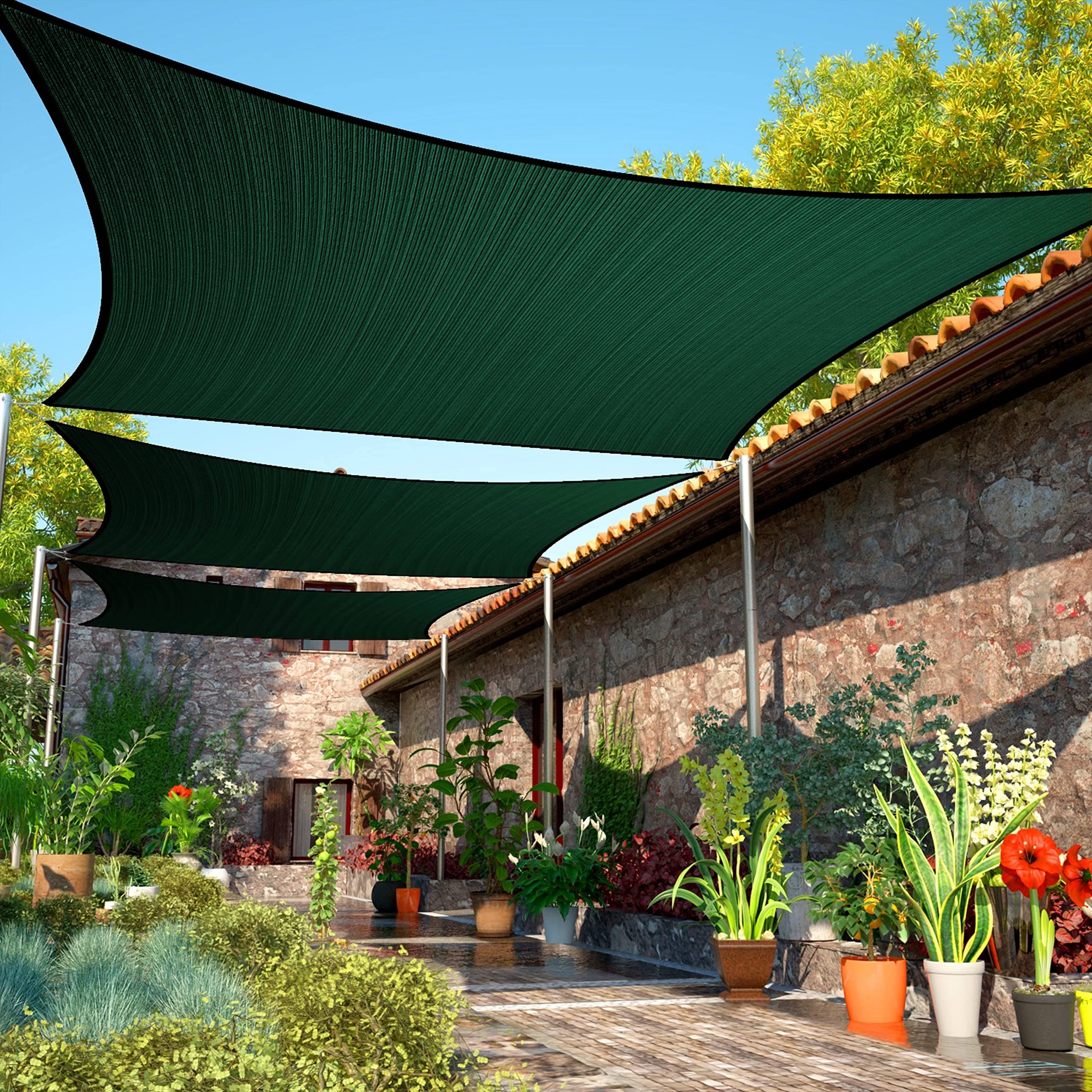 Malla Toldo Vela Alta Calidad 8 x 8 metros Uv 98% Verde