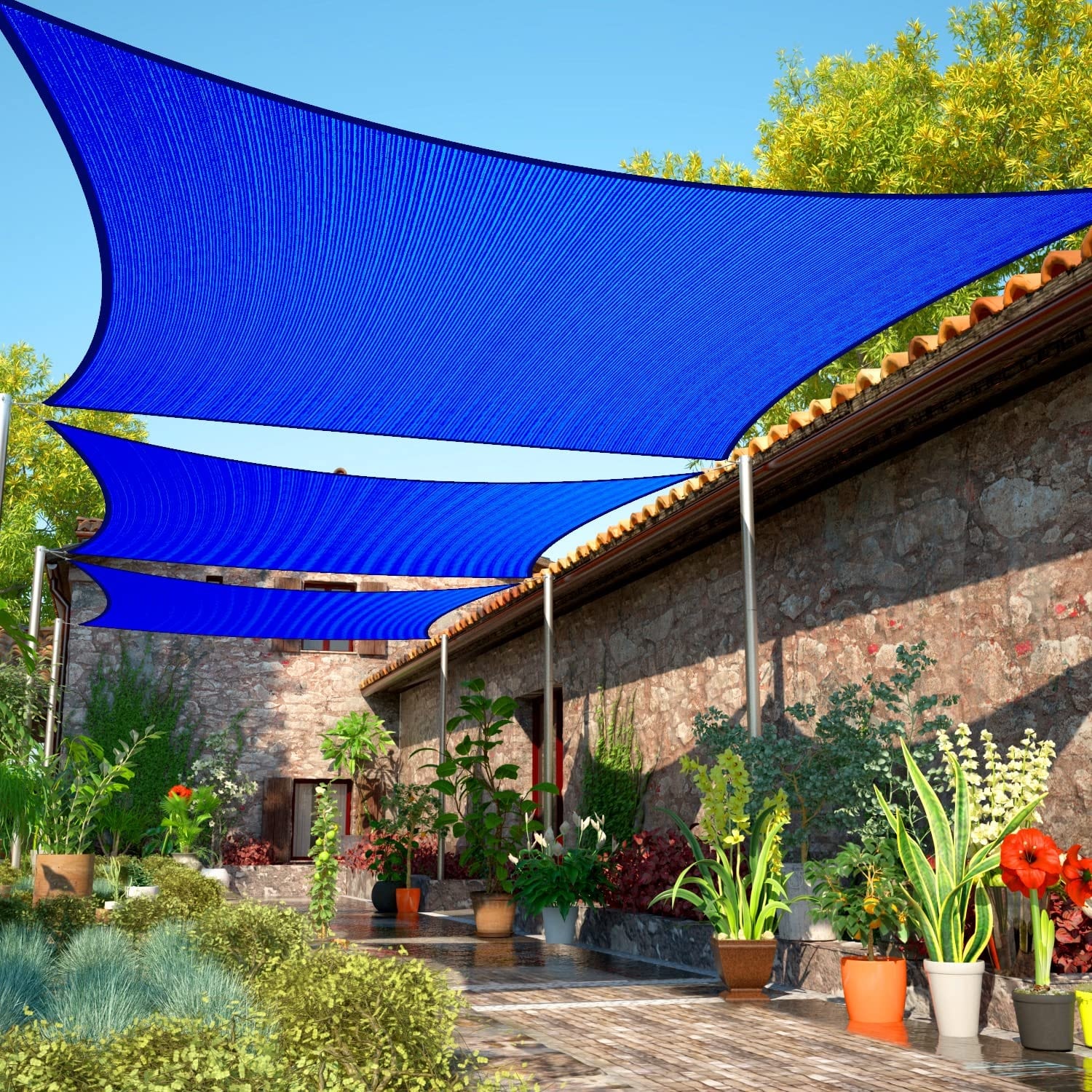 Malla Toldo Vela Alta Calidad 9 x 3 metros Filtro Uv98% Azul