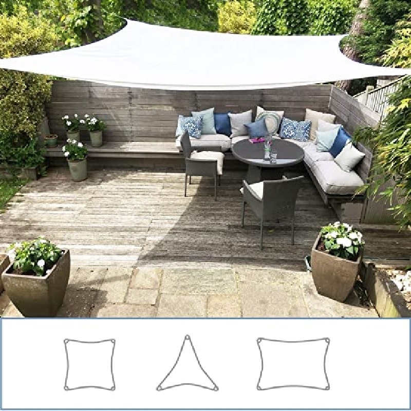 Toldo Vela p/ sombra viento c/ Uv - 4*3 rectangulo BLANCO