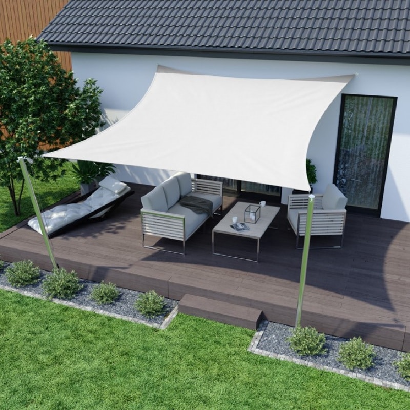 Toldo Vela p/ sombra viento c/ Uv - 4*8.5 rectangulo BLANCO Toldo Vela p/ sombra viento c/ Uv - 4*8.5 rectangulo BLANCO