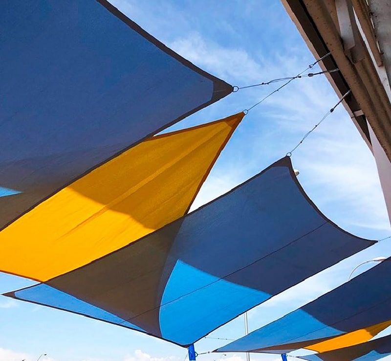 Toldo Vela p/ sombra viento c/ Uv - 4*8 rectangulo AZUL