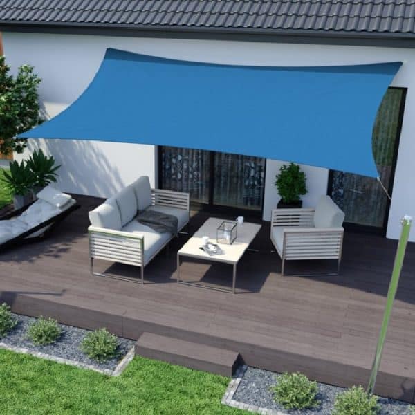 Toldo Vela p/ sombra viento c/ Uv - 4*9 rectangulo AZUL