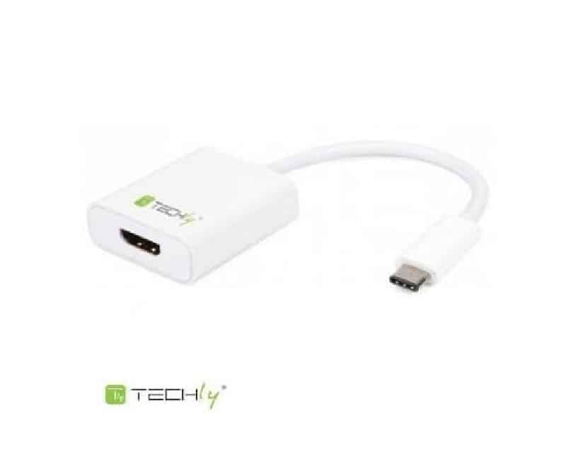 Adaptador USB C a HDMI H / Blanco - TECHLY Adaptador USB C a HDMI H / Blanco - TECHLY