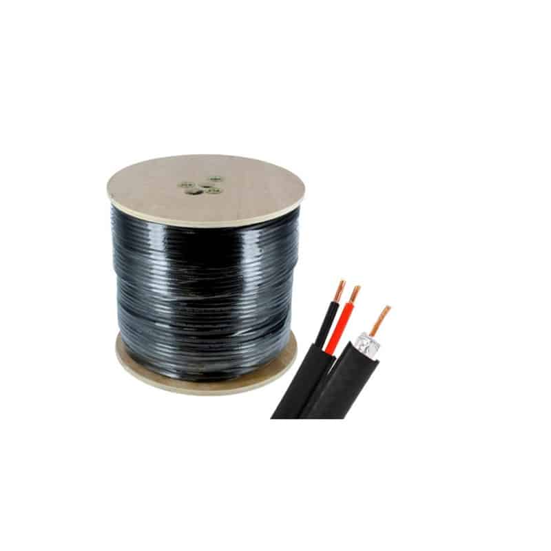Bobina Cable Siames Coaxil + Corriente 220V 100m