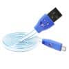Cable de Datos LED Cilindrico Micro USB - Azul