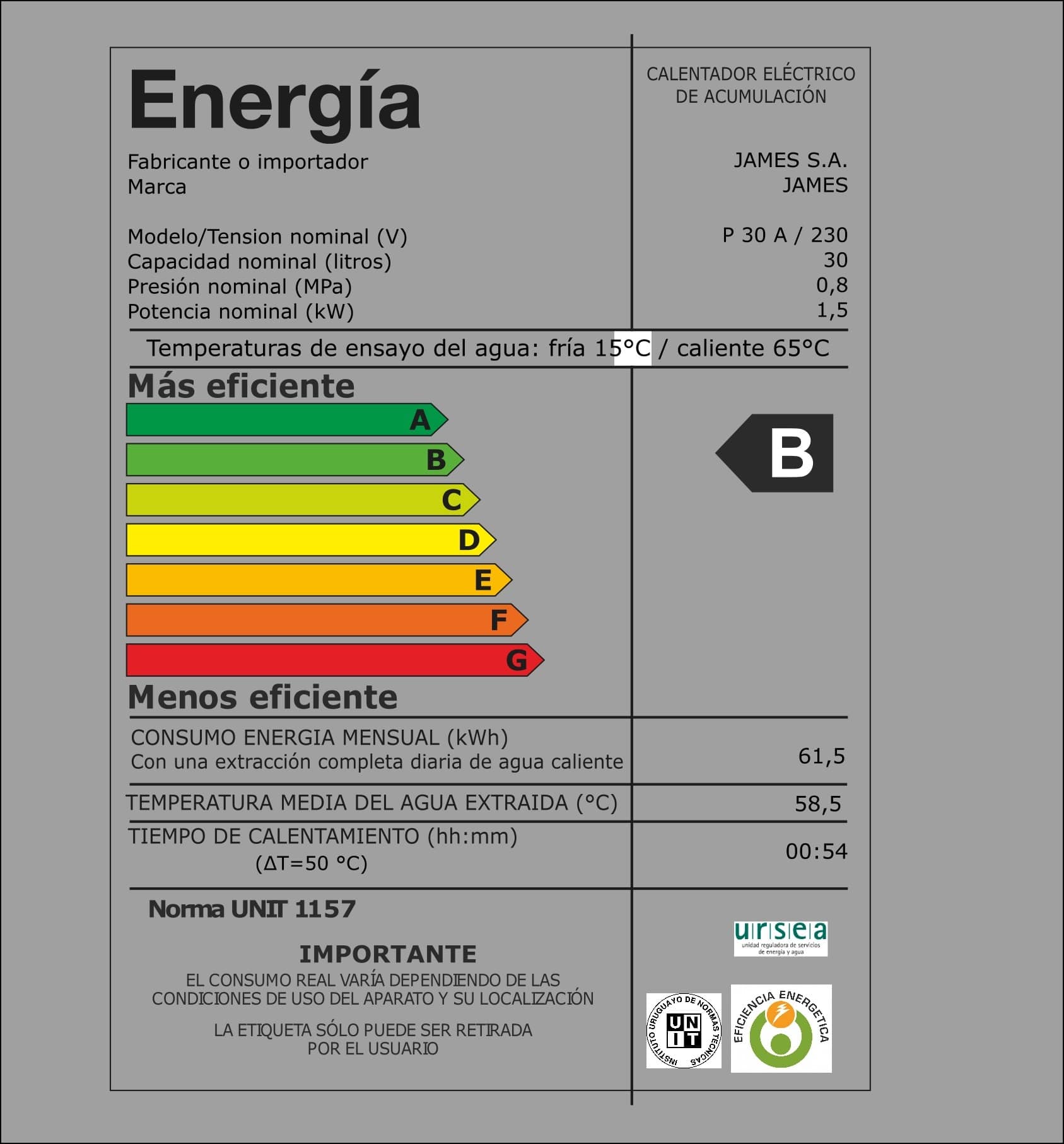 Calefon Termotanque James 30 Litros Prisma Acero Esmaltado Calefon Termotanque James 30 Litros Prisma Acero Esmaltado