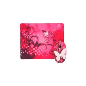 Combo Mouse+Pad Jetion -Mariposa Rosa