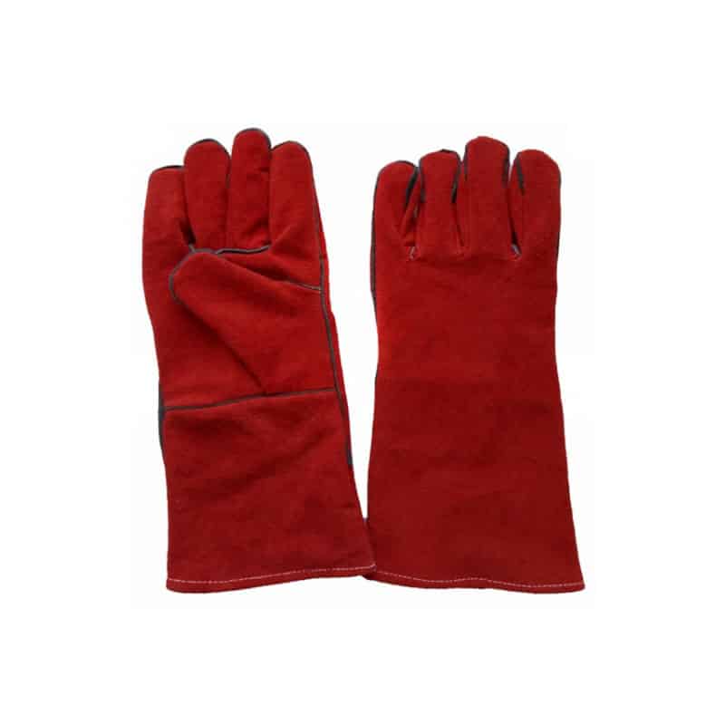 Guantes para soldador forrado color rojo - Seguridad Laboral