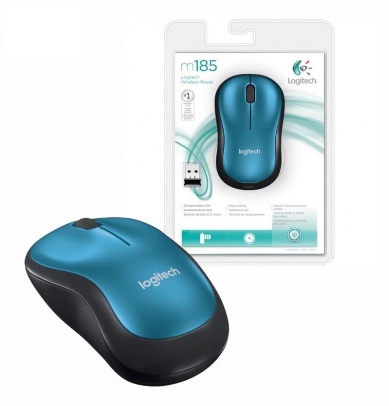 Mouse Inalambrica Logitech M185 Azul - Bateria 12 meses Mouse Inalambrica Logitech M185 Azul - Bateria 12 meses