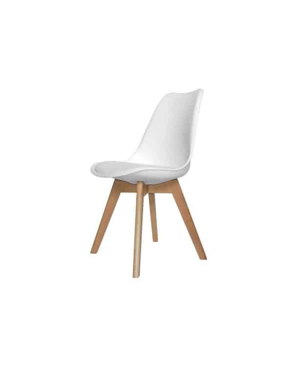 Silla Tipo Eames Acolchonada Blanca