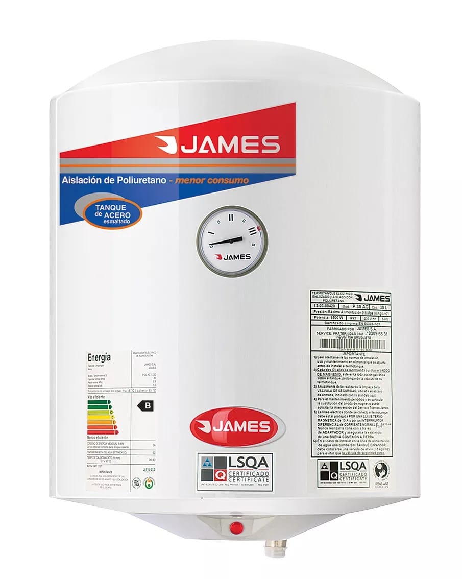 Calefon Termotanque James 40 Litros Acero Esmaltado - Efi. A Calefon Termotanque James 40 Litros Acero Esmaltado - Efi. A