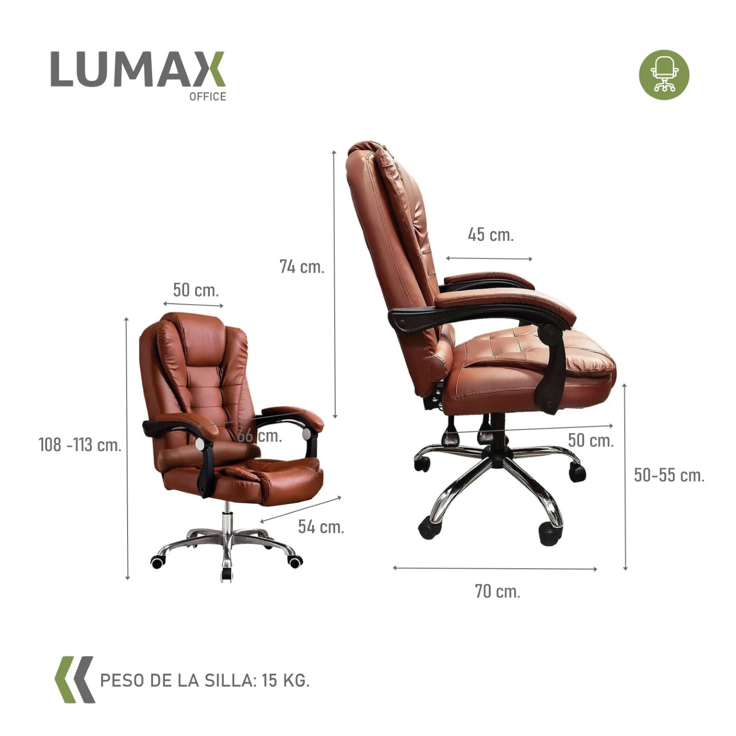 Silla ejecutiva Miles sin apoyapies Marron / Sillon Silla ejecutiva Miles sin apoyapies Marron / Sillon