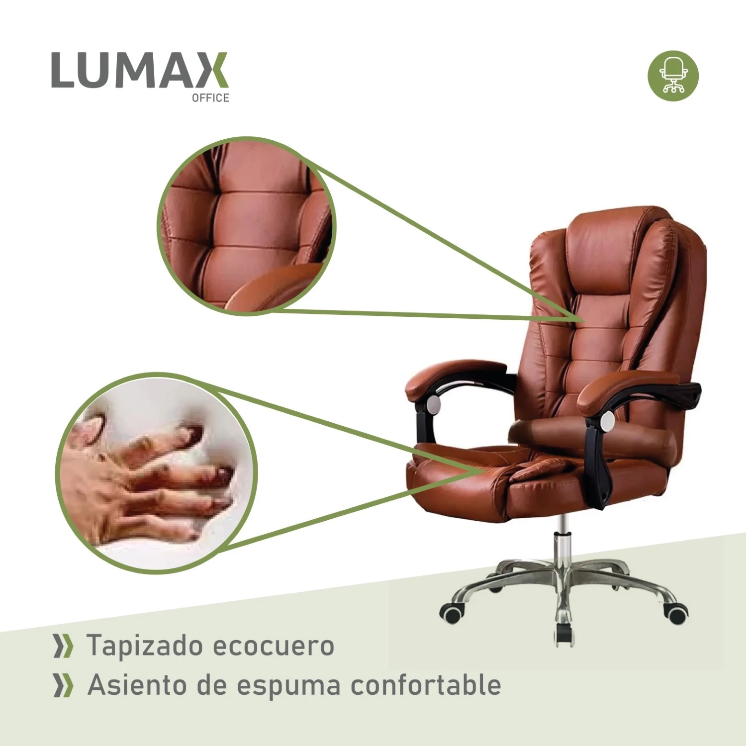 Silla ejecutiva Miles sin apoyapies Marron / Sillon Silla ejecutiva Miles sin apoyapies Marron / Sillon