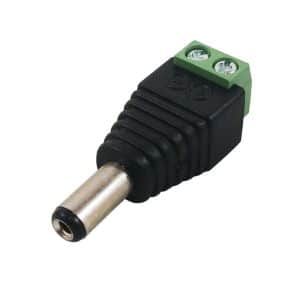 Conector 12v 2.1mm dc macho para CCTV