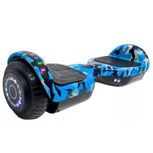 Patineta Eléctrica Hoverboard BT c/Rodilleras Azul Camuflado