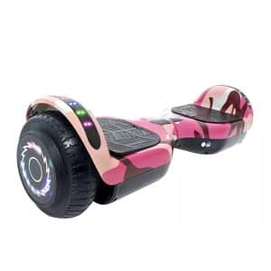 Patineta Eléctrica Hoverboard BT c/Rodilleras Rosa Camuflado