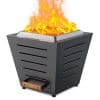 Brasero Portátil Fire Pit de Acero Inoxidable Negro 25cm