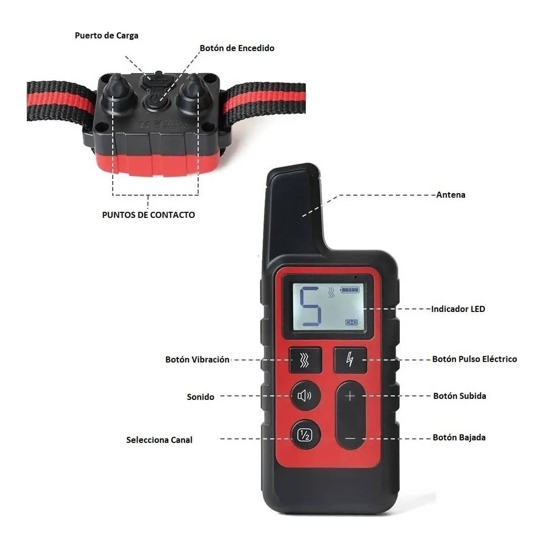 Collar Perro Adiestra Entrena Remoto Eléctrico Sumergible Collar Perro Adiestra Entrena Remoto Eléctrico Sumergible
