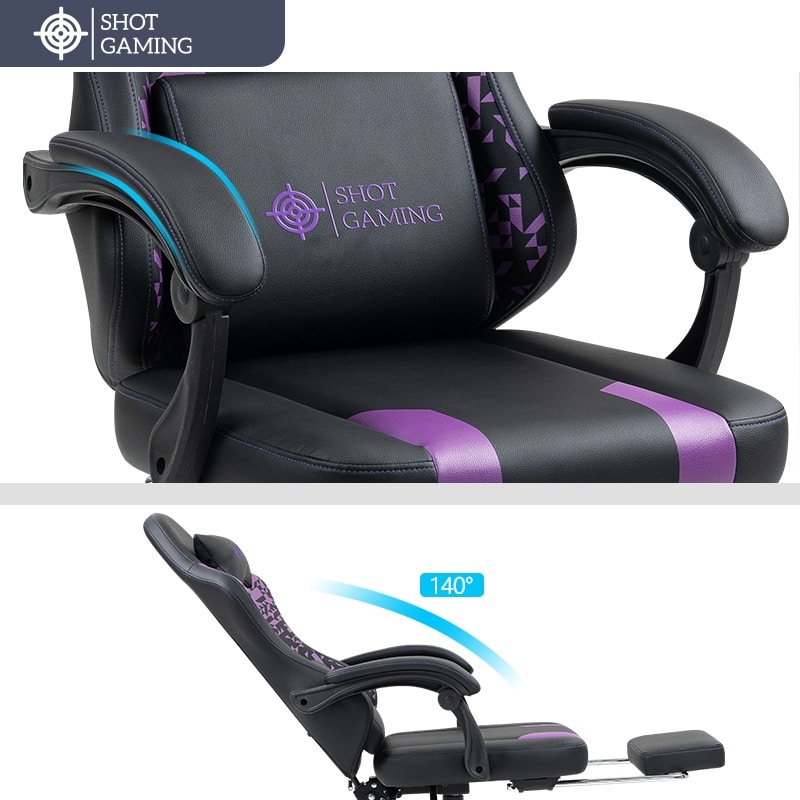Silla Gamer Shot Gaming SHOT-D1141-PB | Soporte ergonómico