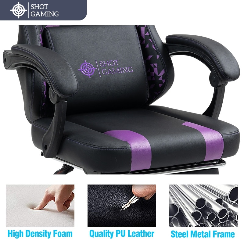 Silla Gamer Shot Gaming SHOT-D1141-PB | Soporte ergonómico