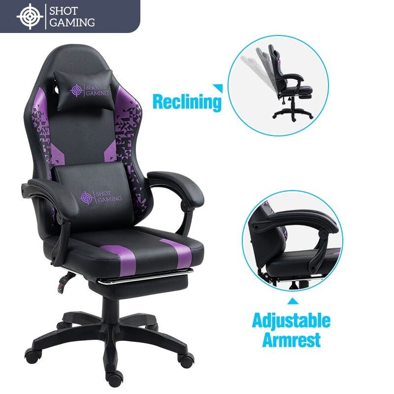 Silla Gamer Shot Gaming SHOT-D1141-PB | Soporte ergonómico