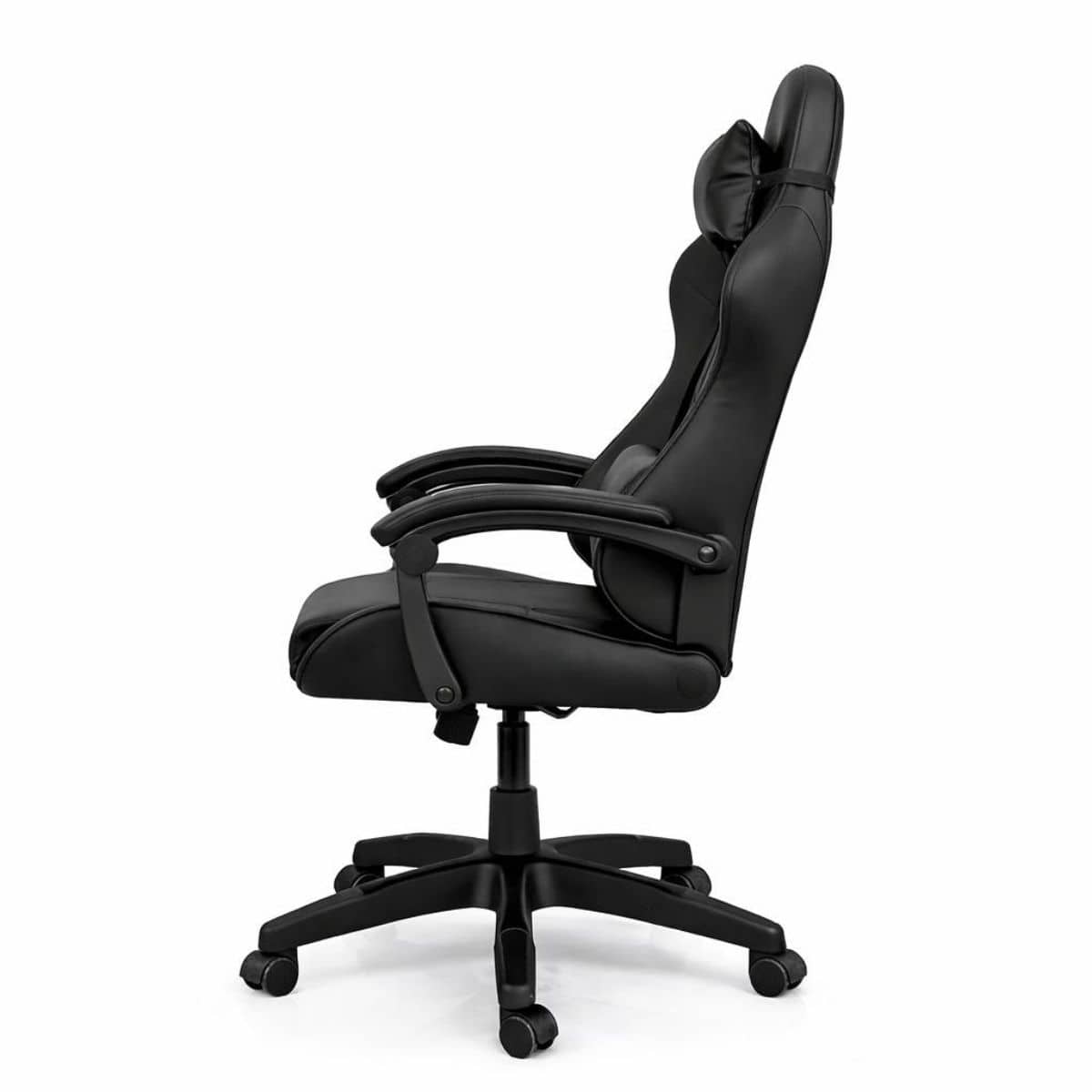 Silla Gamer Ergonómica Cuero Sintético Masaje Lumbar Negra