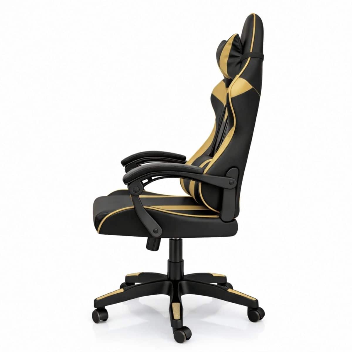 Copia - Silla Gamer Ergonómica Cuero Sintético Masaje Lumbar Negra