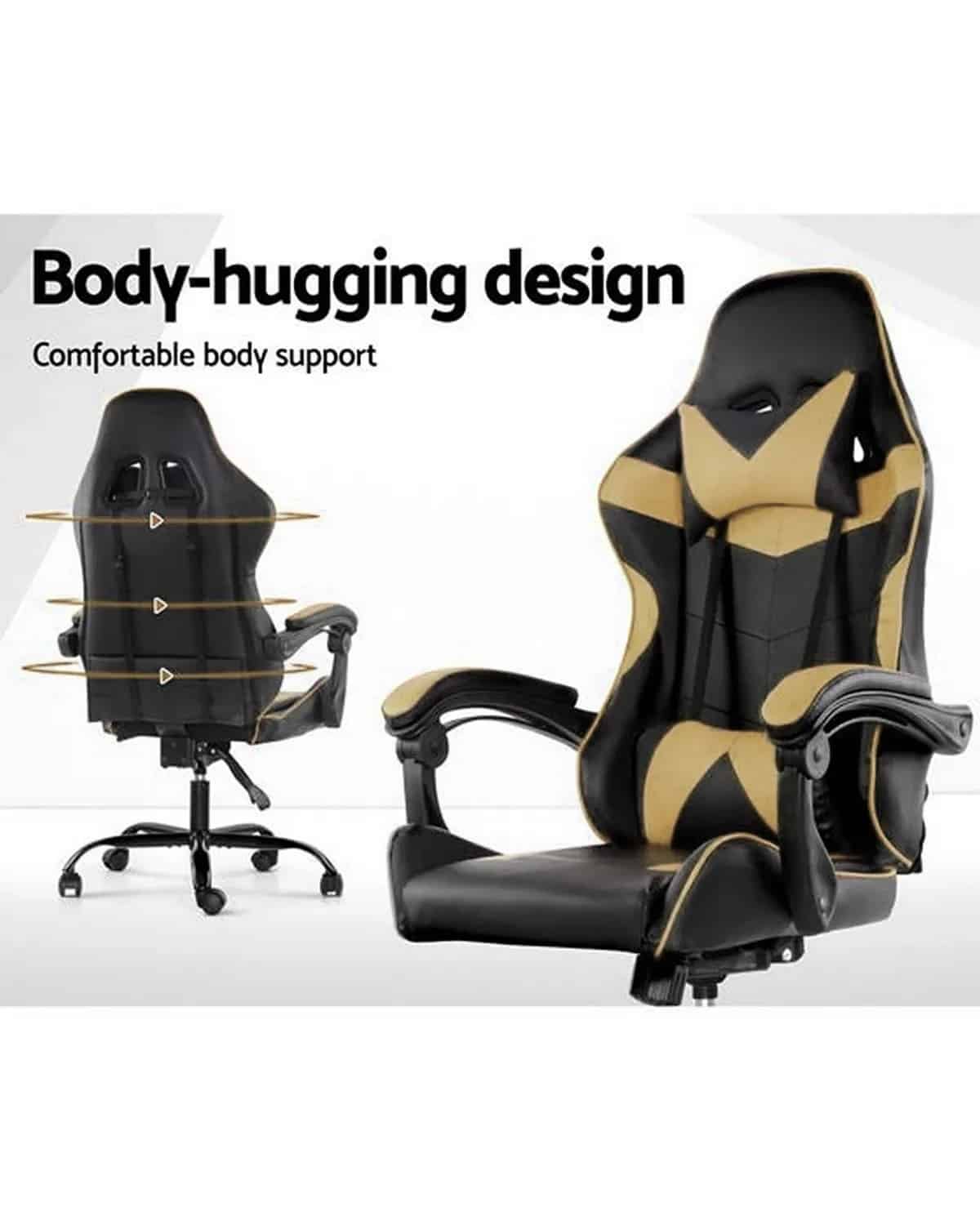 Silla Gamer Lumax Modelo Rom Super Oferta negro/dorado