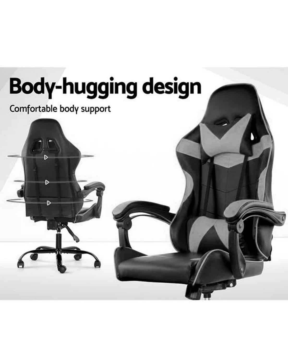 Silla Gamer Lumax Modelo Rom Super Oferta negro/gris -Gaming