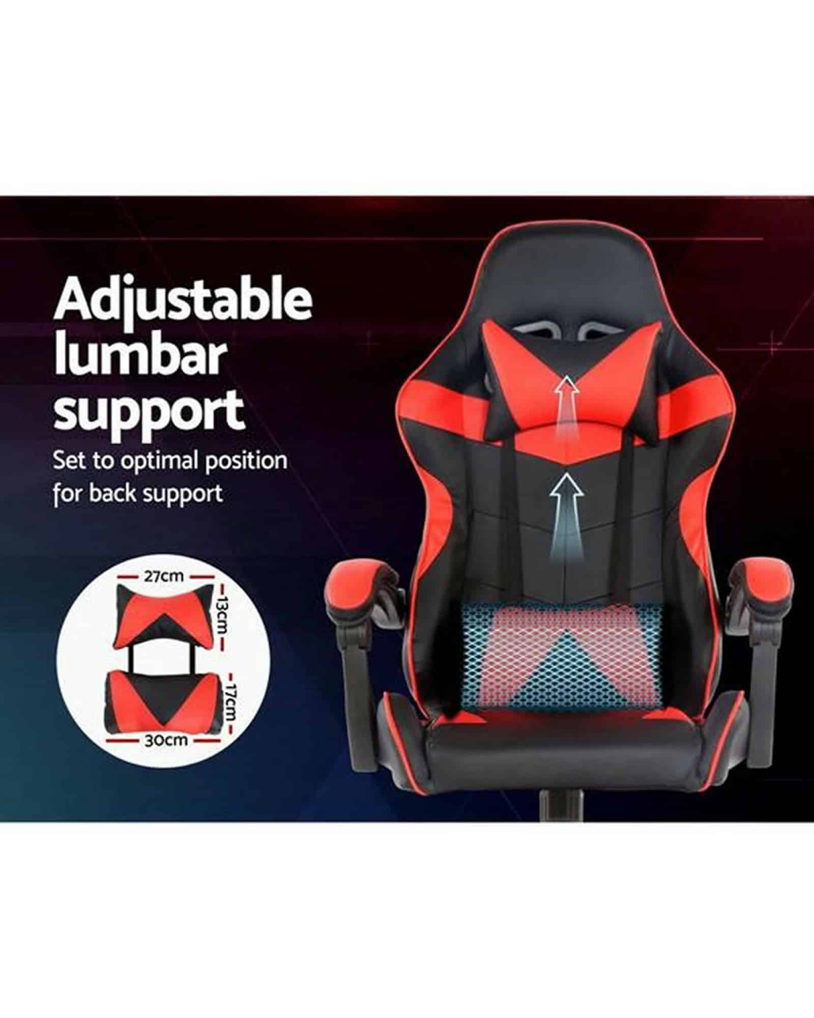 Silla Gamer Lumax Modelo Rom Super Oferta negro/rojo -Gaming