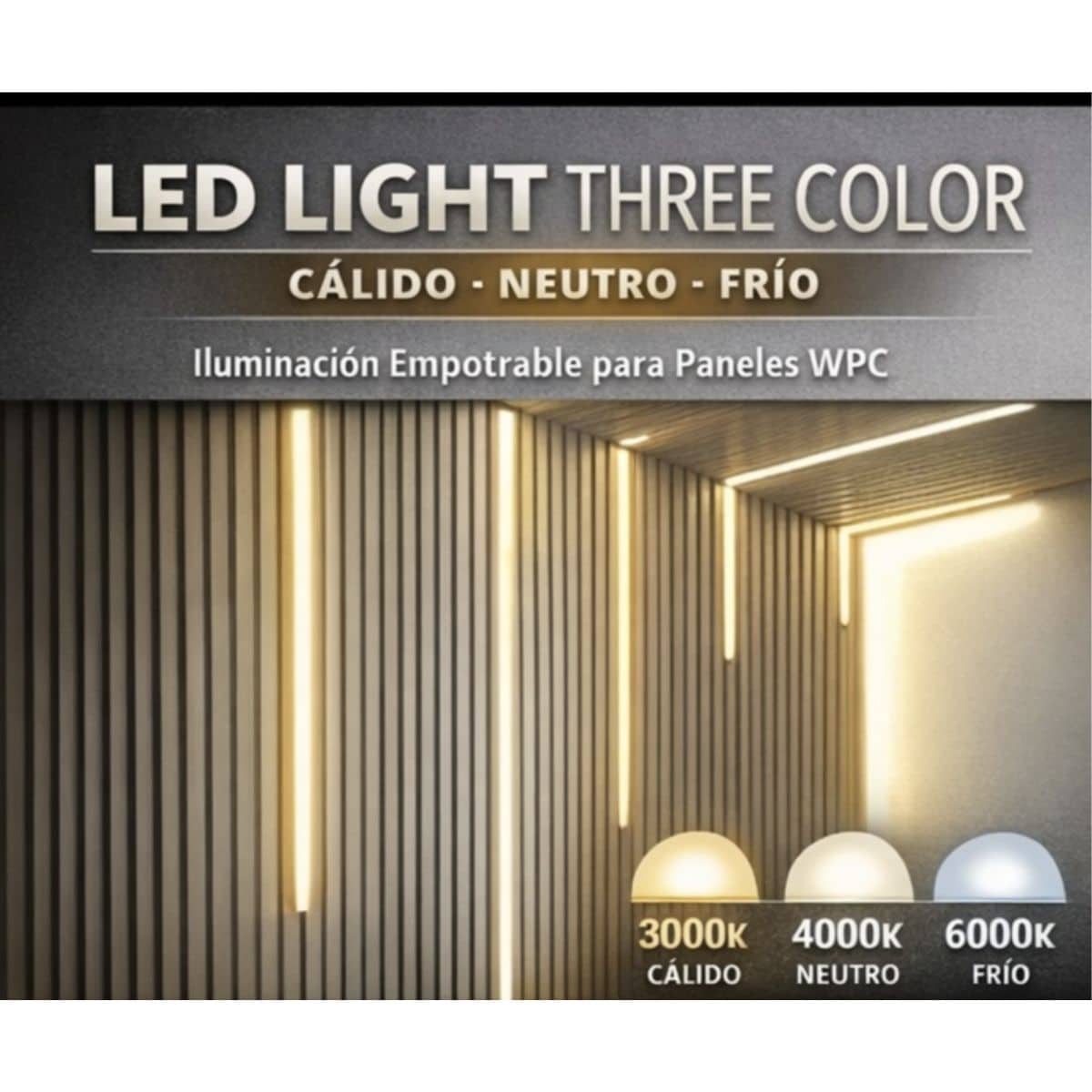 Copia - Luz Led Cálida Para Wpc Encastre, Luz De Wpc Panel 1 Metro