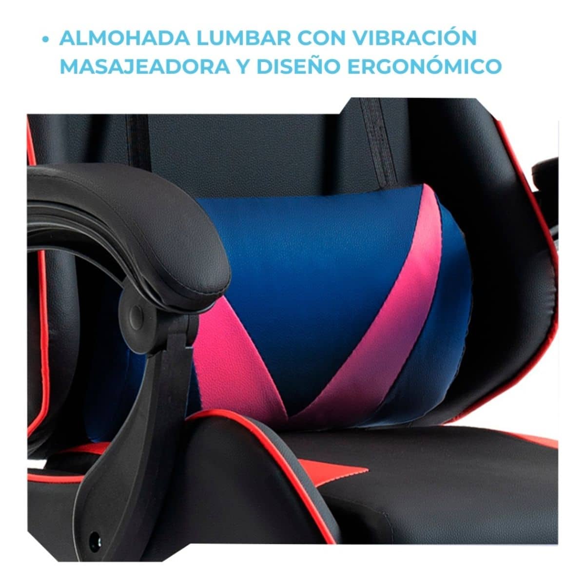 Silla Gamer SHOT-2025 Reclinable Y Masajeador Negra/Roja