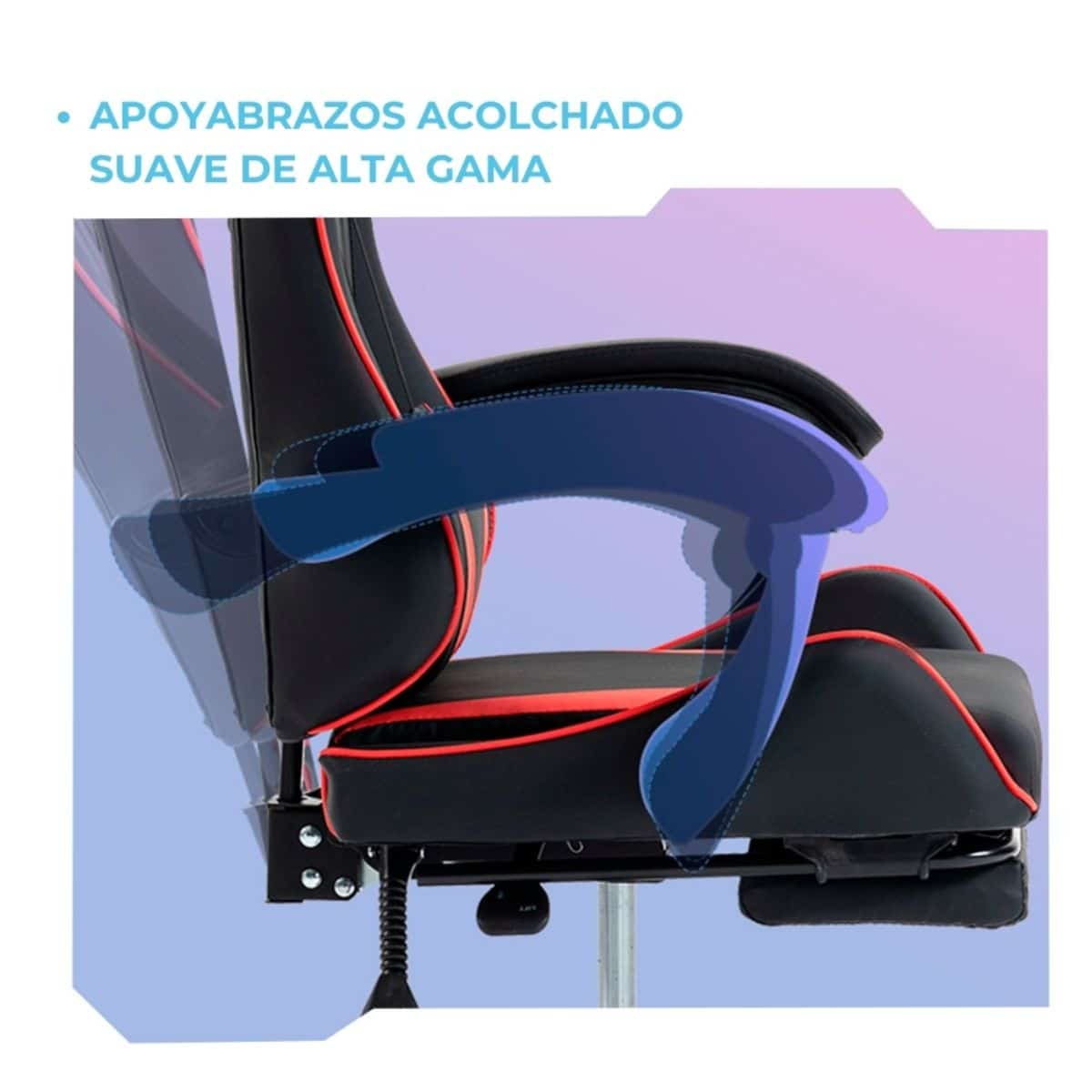 Silla Gamer SHOT-2025 Reclinable Y Masajeador Negra/Roja