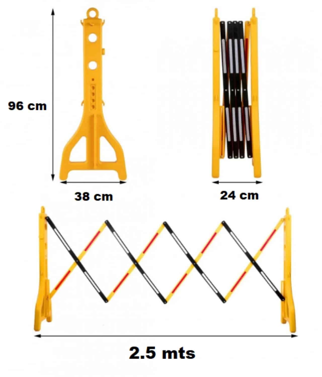 Valla Extensible Seguridad 2.5 mts Altura 97cm, Ancho 38cm